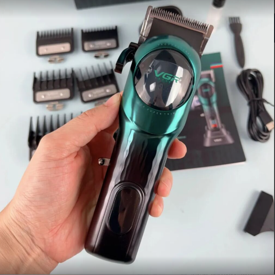 Машинка для стрижки волос VGR-166 VGR, роторная, зеленое, автономная, 6 бреющих элементов — фото 1