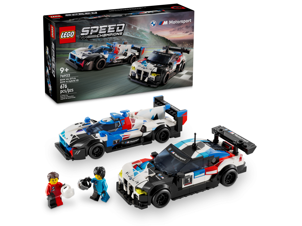 Конструктор LEGO Speed Champions 76922 Гоночные автомобили: BMW M4 Gt3 и BMW M Hybrid V8
