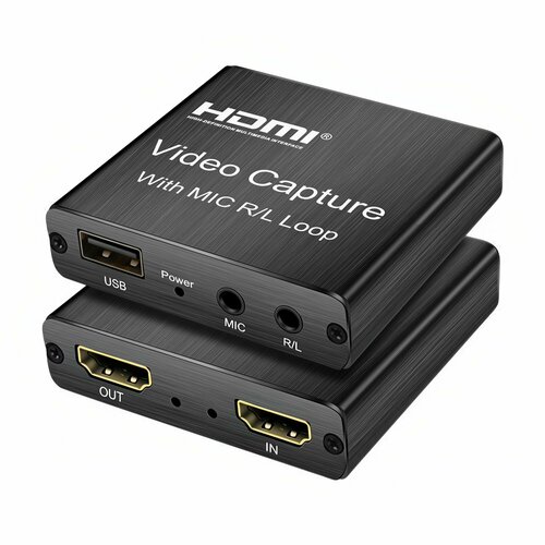 Адаптер карта видеозахвата конвертер для офиса стриминга TECH AY103MIC 4K HDMI INOUT - USB 30 mic 35 мм RL loop 2060₽