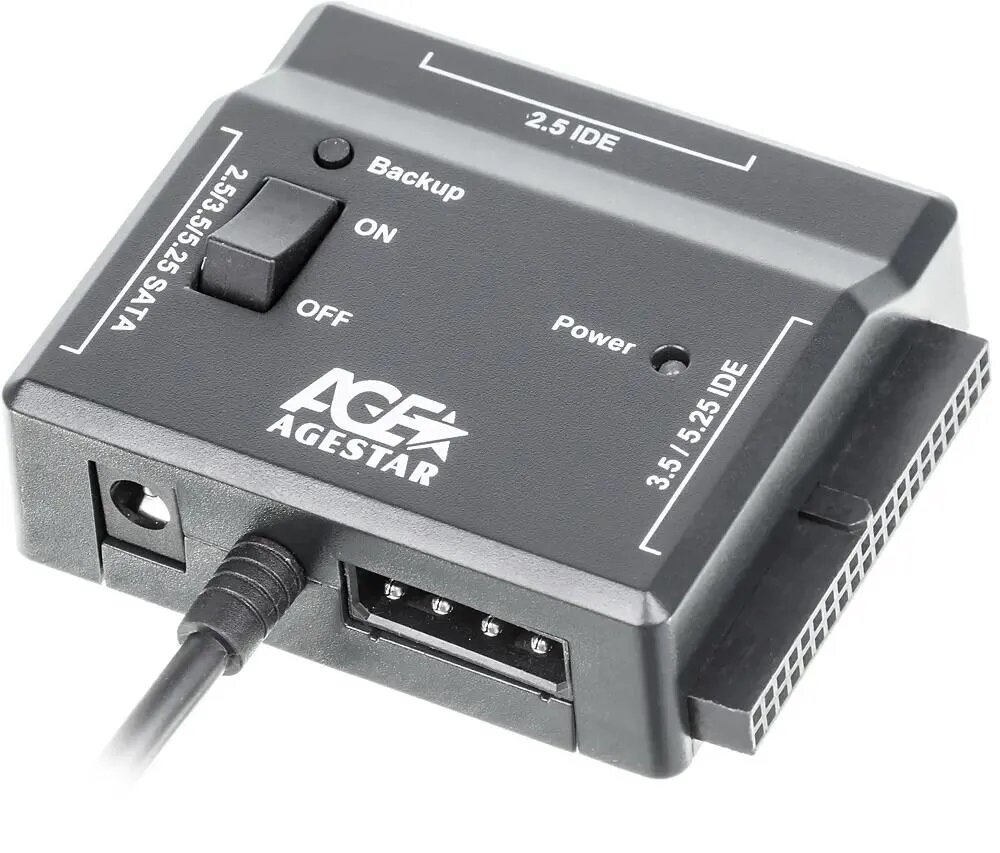 Док-станция для HDD 3,5' AgeStar FUBCP2 SATA/IDE пластик черный