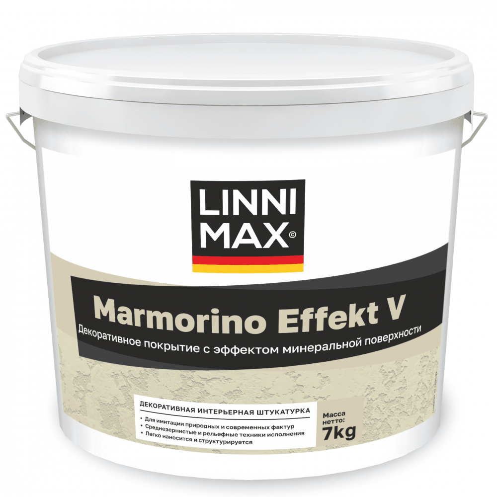 Декоративный Материал Linnimax Marmorino Effekt V 7кг Зерно 0,5мм / Линнимакс Марморино Эффект V.