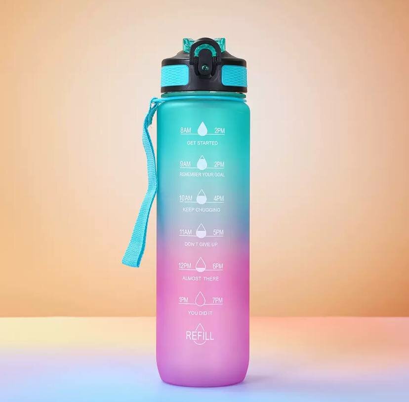 Шейкер-бутылка, для коктейлей, протеина, воды, красивый, REFILL 1000 ml BONUS