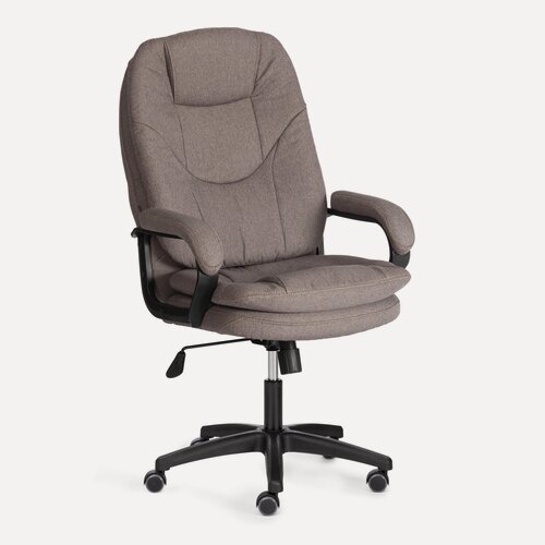 Изображение товара Кресло офисное TetChair, с механизмом качания, флок, серо‑бежевый, цвет мокко