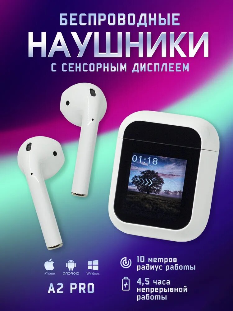 Наушники HMTYQNB, Bluetooth 5.4, ANC, IP67, 20 часов работы, MagSafe, белые