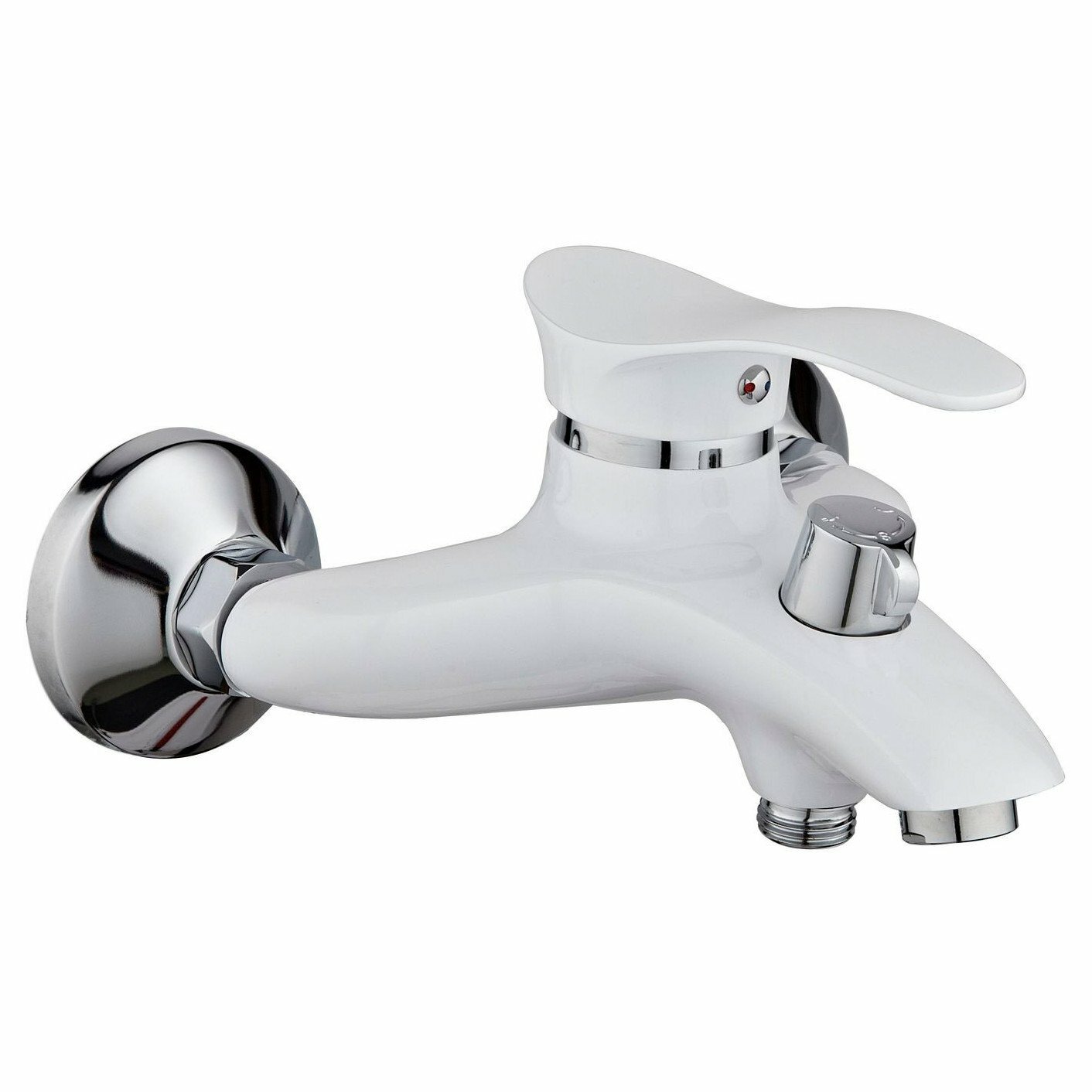 Смеситель для ванны Potato белый с коротким поворотным изливом однорычажный 3/4 дюйма