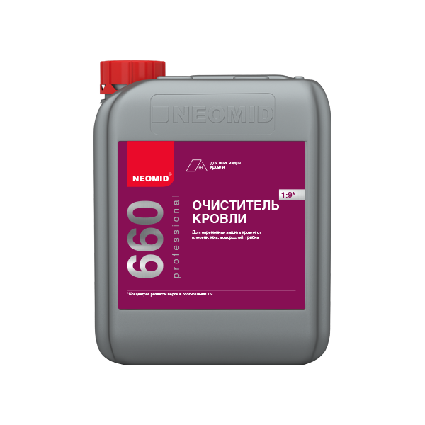 Очиститель Кровли Neomid 660 5кг Концентрат (1:9) для Удаления и Подавления Роста Биопоражений / Неомид 660.
