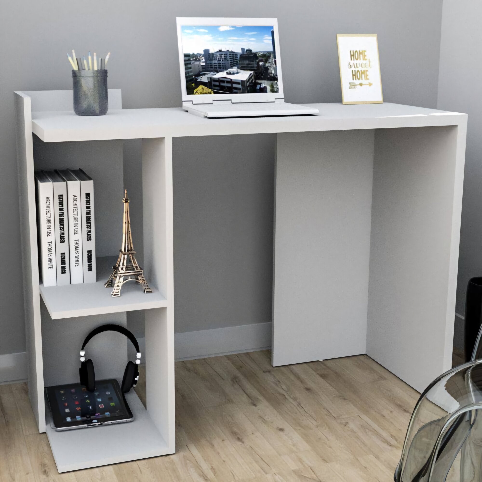 Компьютерный стол письменный с полками, рабочий стол для дома и офиса, универсальный в полной комплектации — фото 1