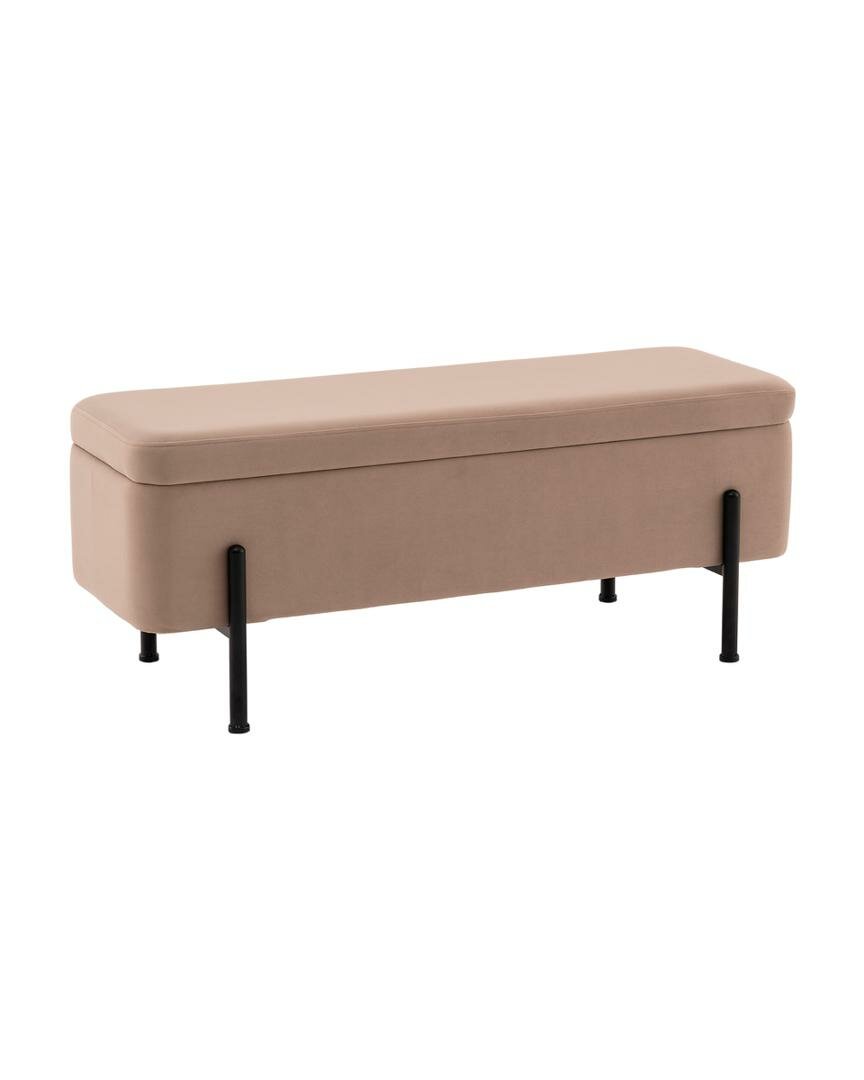 Банкетка Stool Group Банкетка Болейн с ящиком велюр бежевый черные ножки арт. УТ000040205