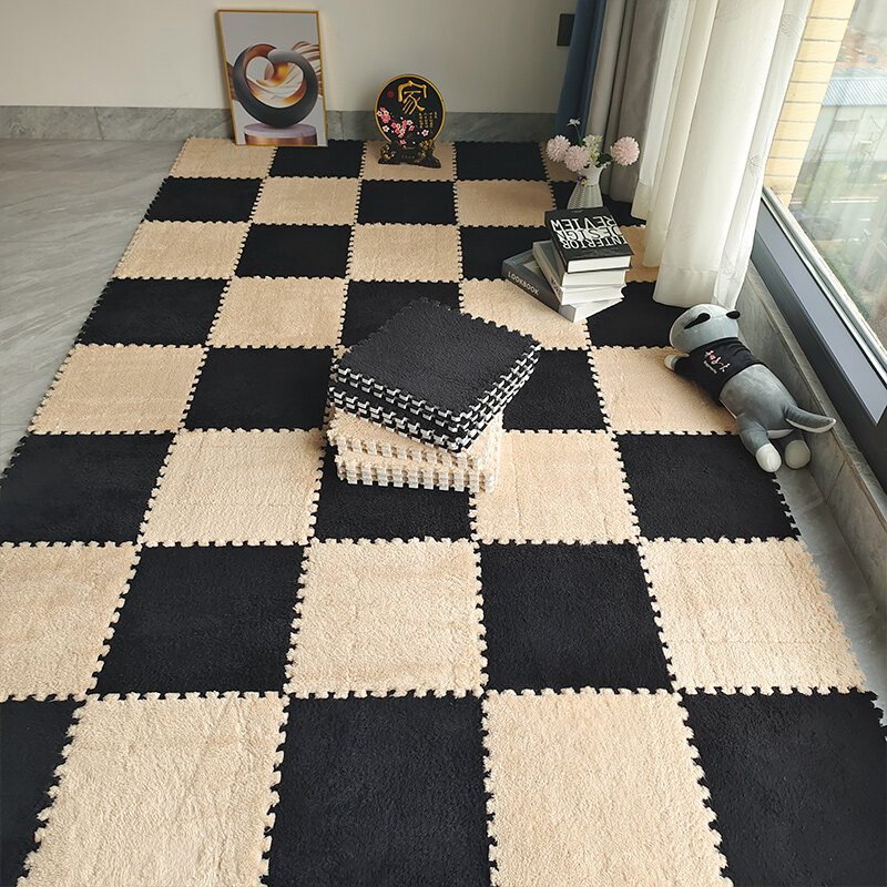 Толстый плюшевый сборный коврик для пола и балкона, размер 30×30×1,0 см (набор из 10 штук)