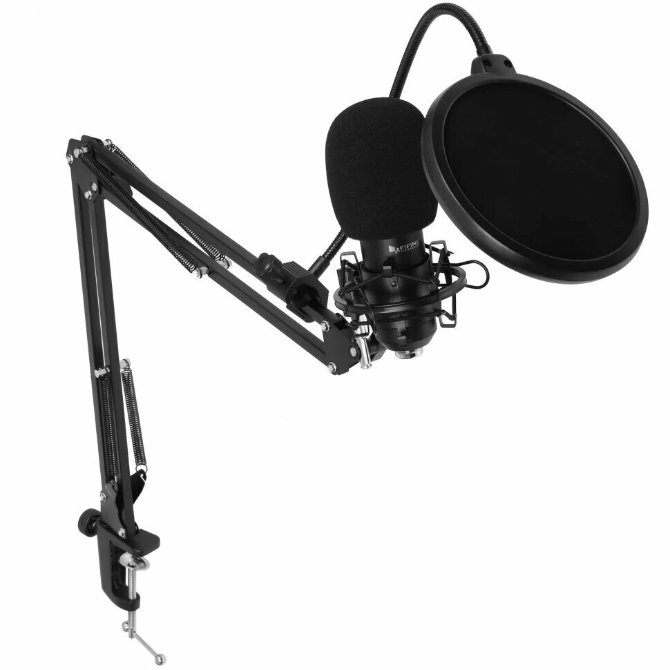 Микрофонный комплект Fifine T730, проводной, комплект с пантографом, черный