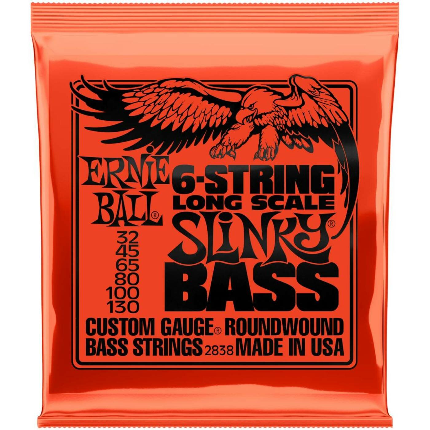 Ernie Ball 2838 Nickel Wound Long Scale Slinky 32-130 - Струны для 6-струнной бас-гитары