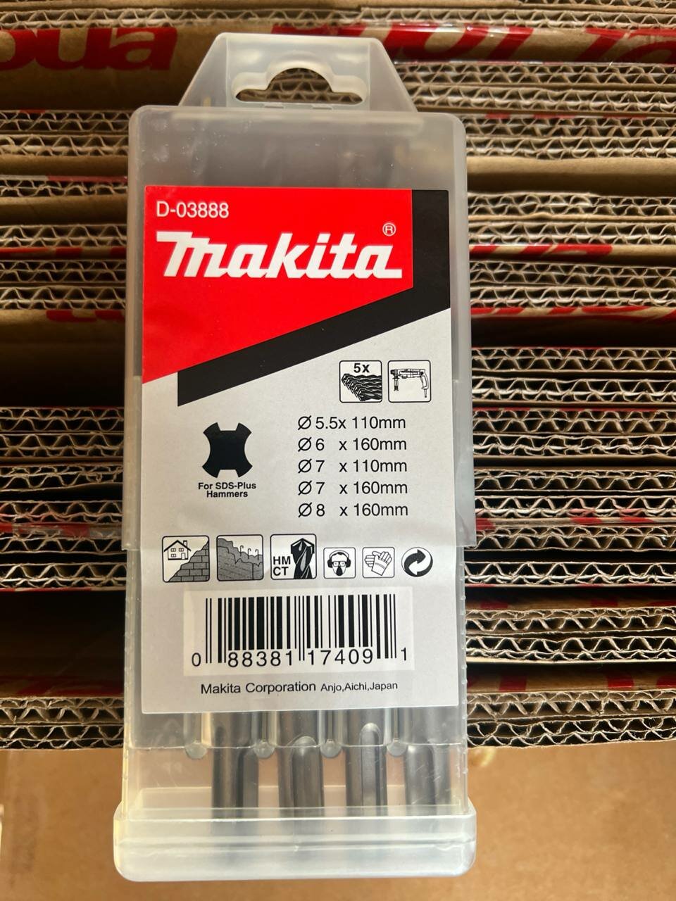 Набор буров Makita D-03888 SDS+