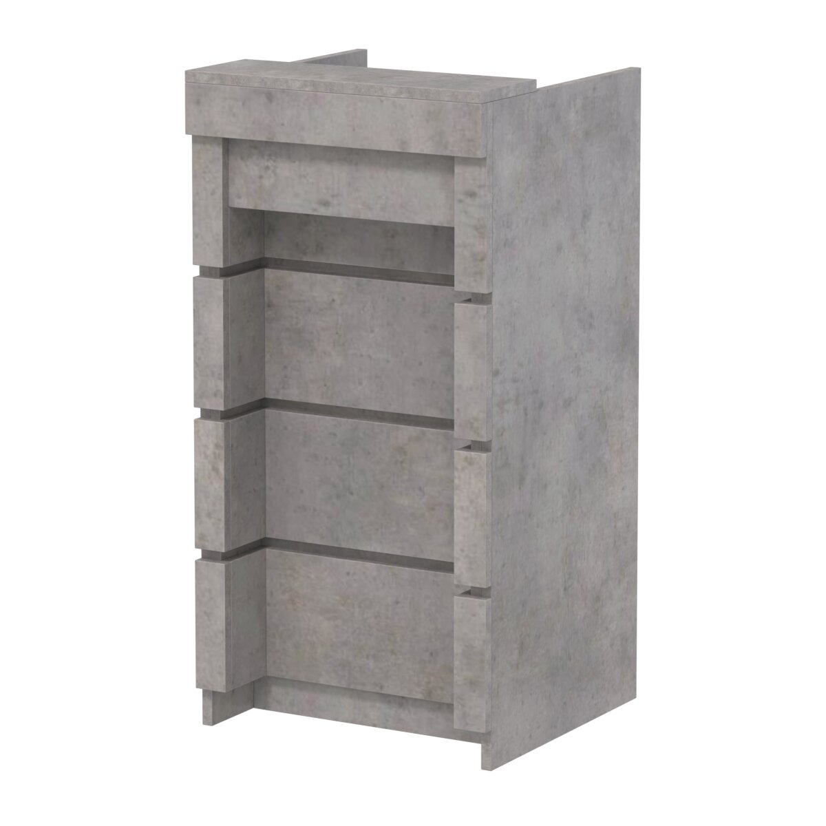 Торговый кассовый прилавок на колесах с утопленным фасадом №УФК-2-1, Бетон Чикаго светло-серый F186 ST9