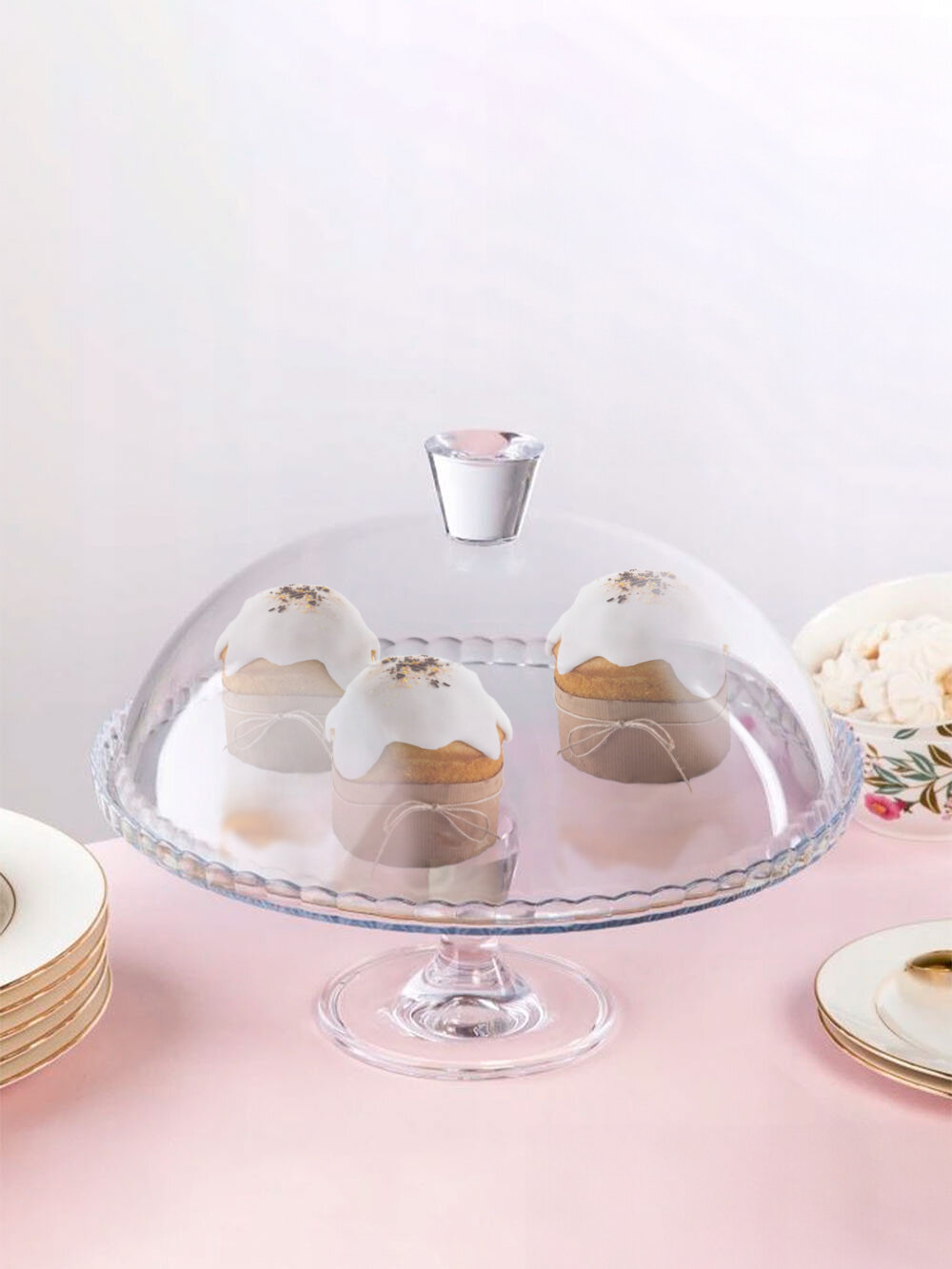 Изображение Тортовница с крышкой 322 мм, Pasabahce, стеклянная, на ножке