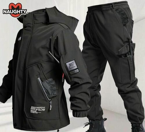 Изображение товара Водонепроницаемый зимний комплект для мужчин: утеплённая ветровка + брюки