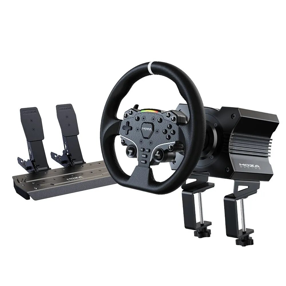 Игровой руль MOZA R5 Bundle R5 Base, ES Wheel, SR-P Lite double Pedals R5 Table Clamp) RS20