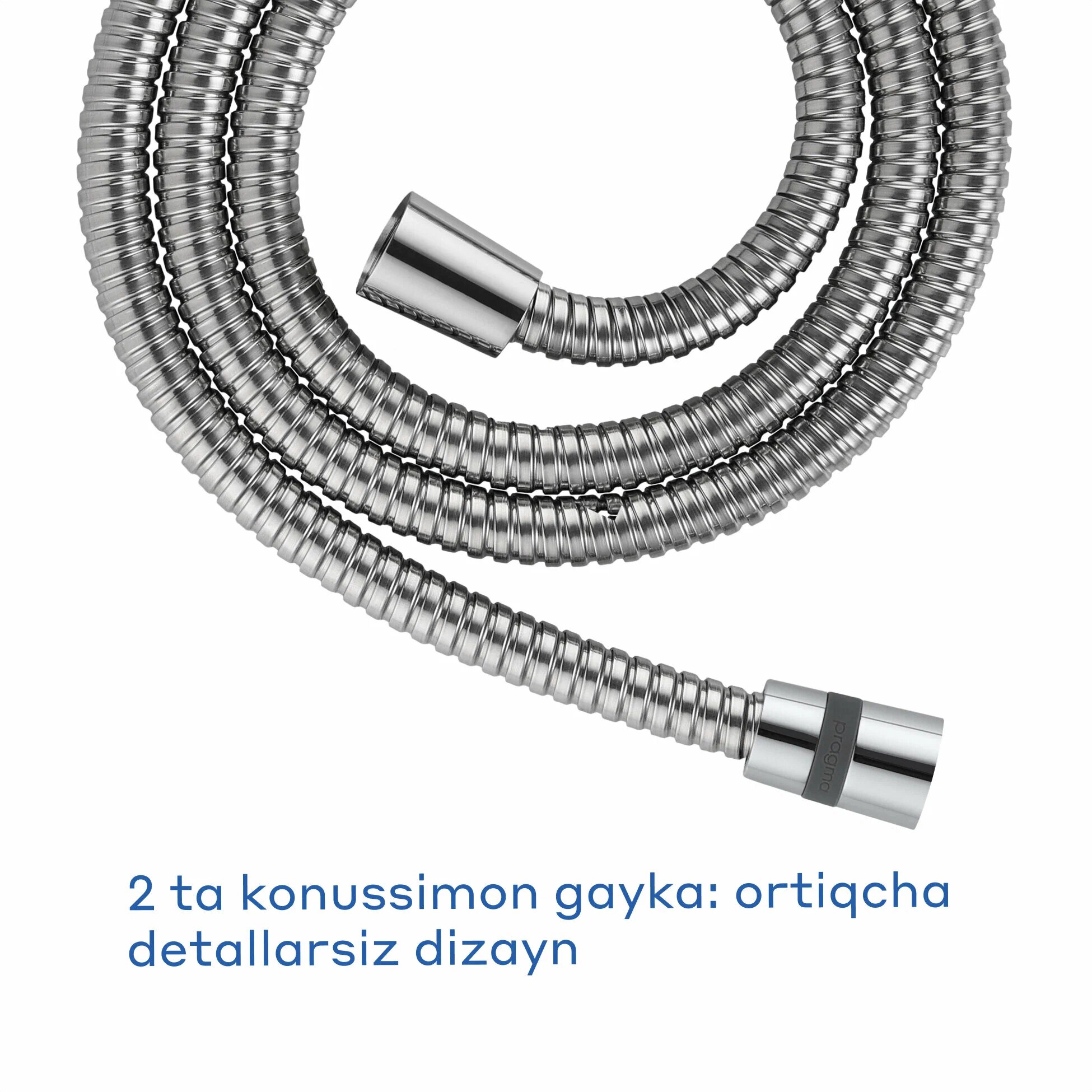 Шланг для душа, IDEAL хром, нержавеющая сталь, 200 см, HME2. CST2.003 — фото 1