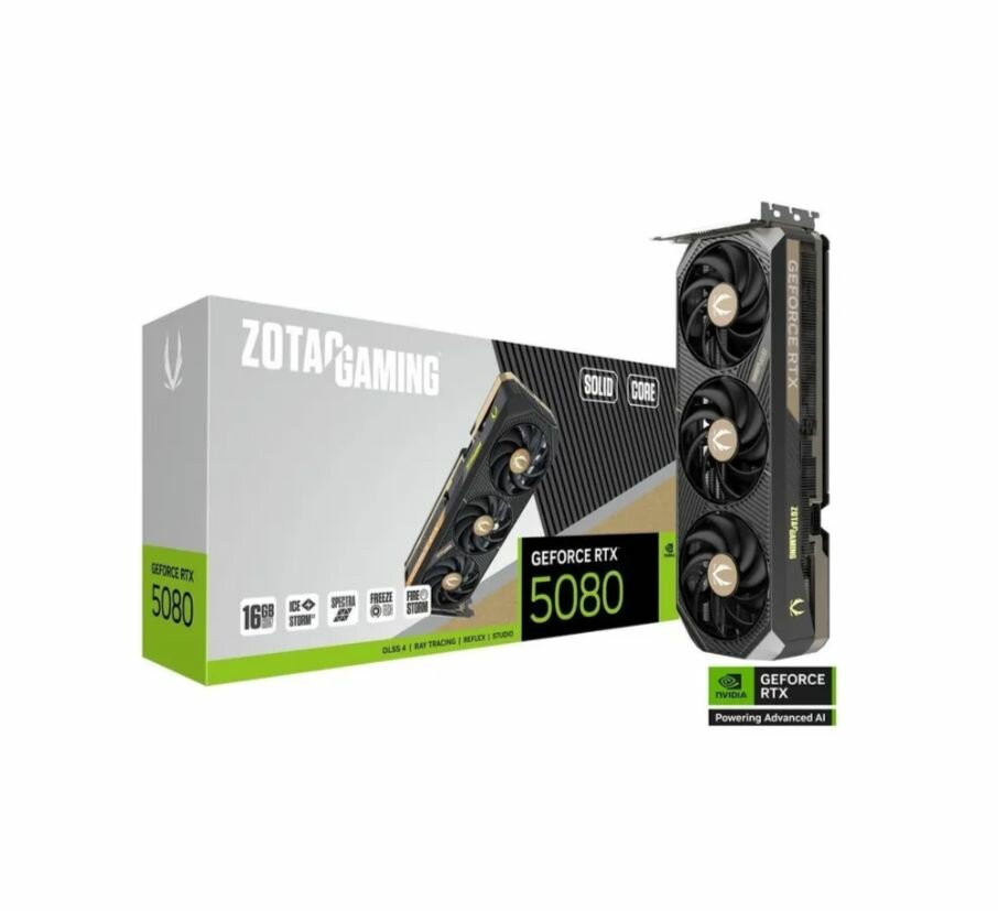 ZOTAC Видеокарта GeForce RTX 5080 SOLID CORE 16 ГБ