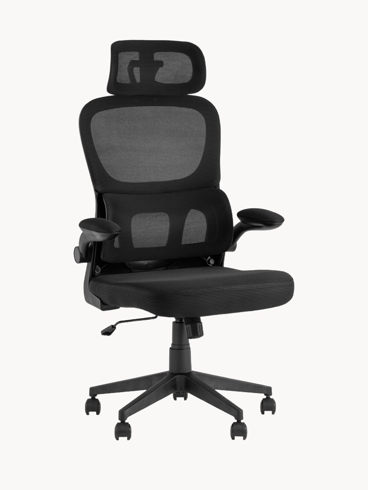 Кресло офисное на колесиках TopChairs Airone Expert , сетка/текстиль, цвет черный