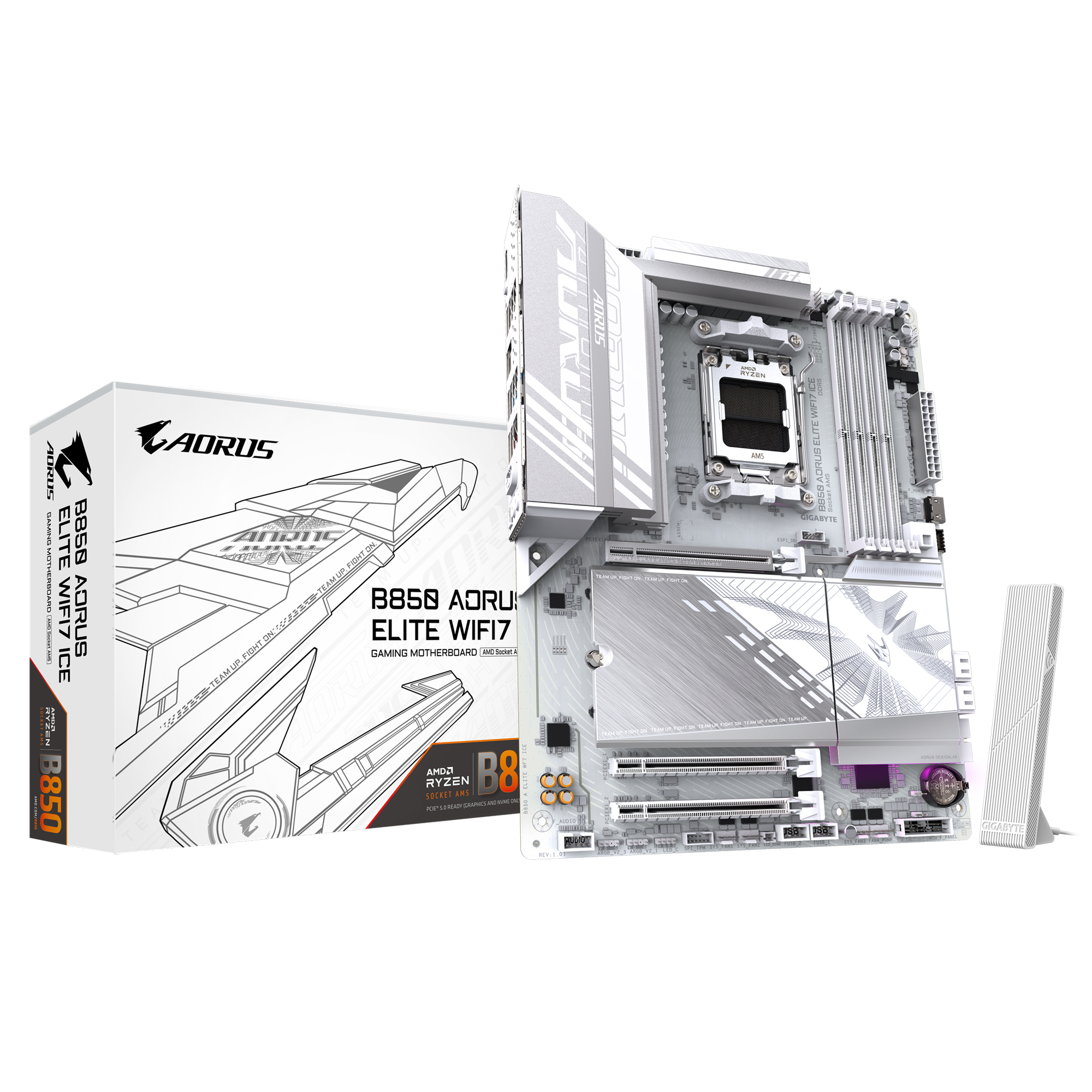 Материнская плата Gigabyte B850 AORUS ELITE WIFI7 ICE, ATX, cокет AM5, DDR5
