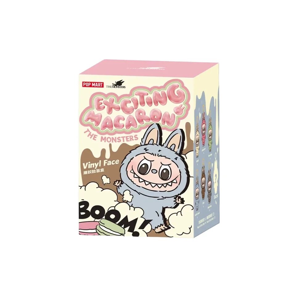 POPMART Original Labubu 100%Genuine version The Monster Macaroon Blind Box Vinyl Face Series Keychain Bag Pendant Collectible, Random 1pcs, Genuine