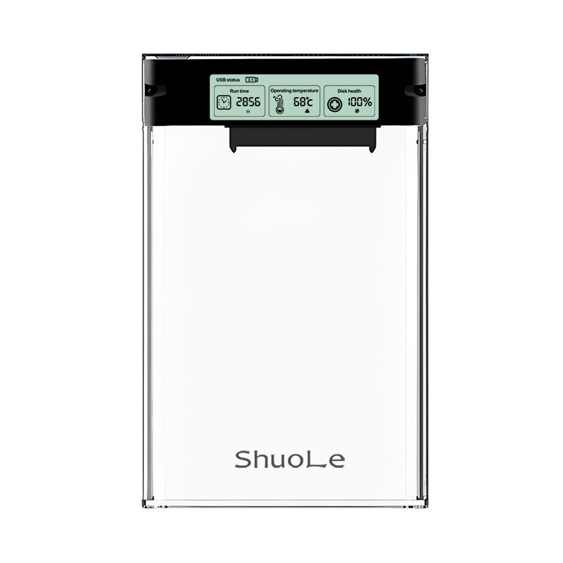 Бокс для внешнего жесткого диска 2.5" SATA HDD/SSD ShuoLe U25-TY31-P-B (кабель USB-A - USB-C) c цифровым дисплеем