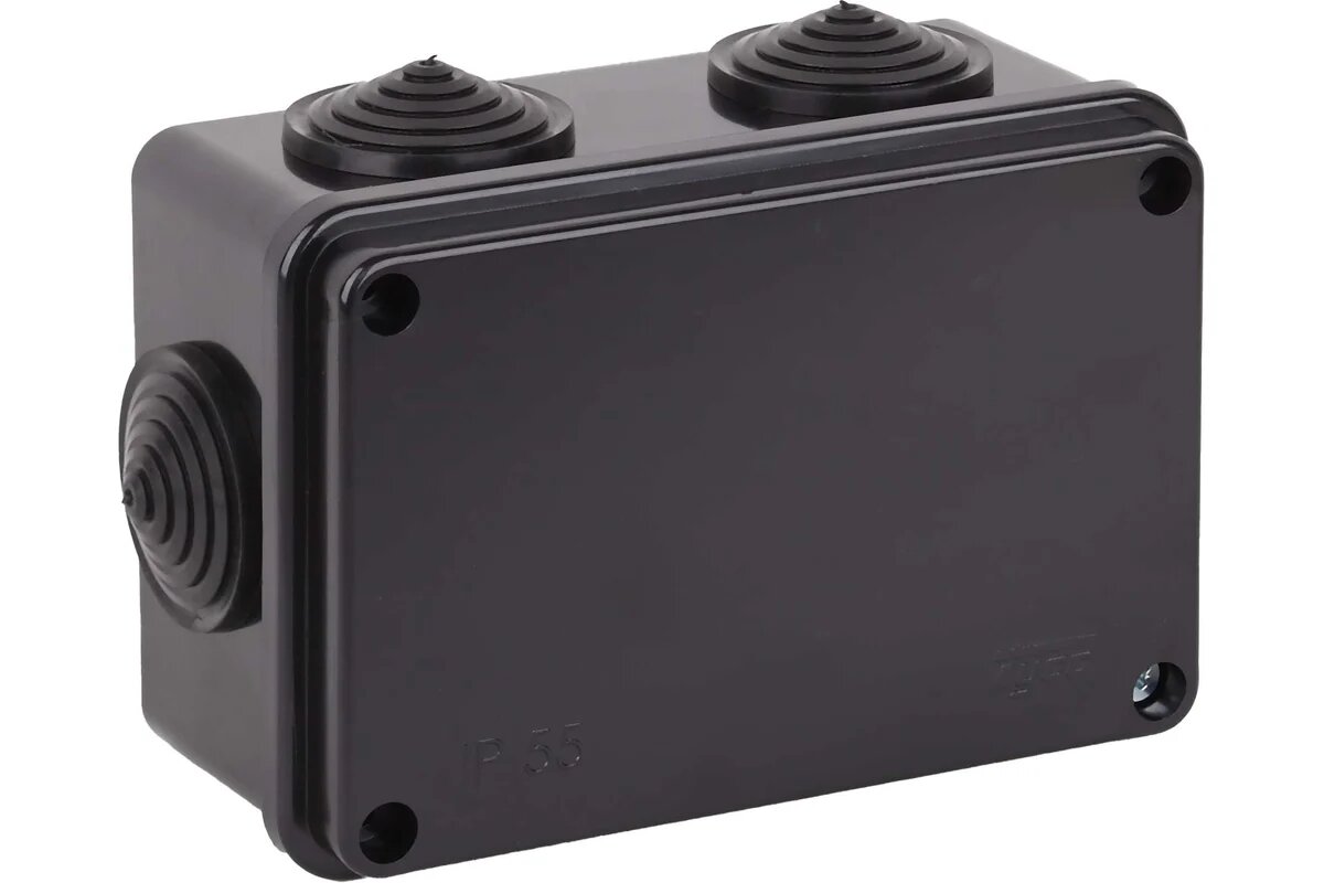 Коробка распаячная для открытой проводки Рувинил Тусо 120x80x50мм черная УХЛ1 67051Ч