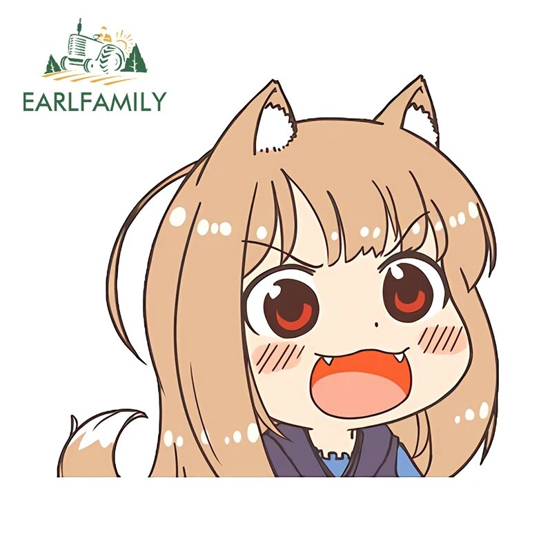 EARLFAMILY 13 см × 11,8 см Chibi Holo Peeker Мультяшные Стикеры для автомобиля наклейки интересный солнцезащитный фургон окклюзия царапины