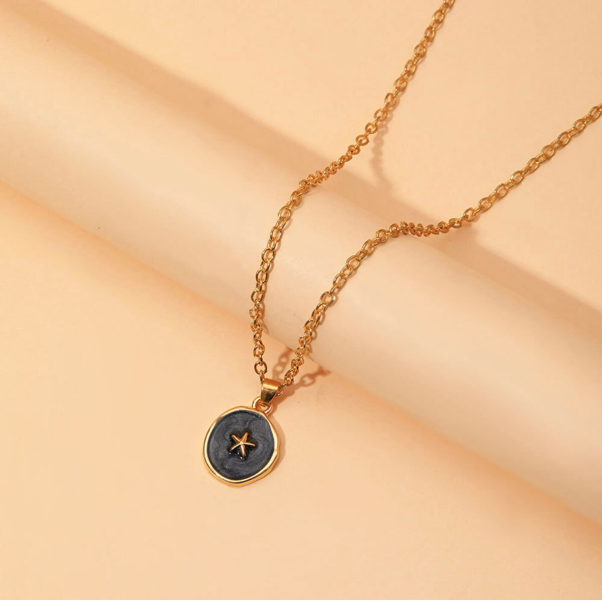 Цепь, 1 шт., длина 45 см, бежевый, розовый, черный, золотой — фото 1