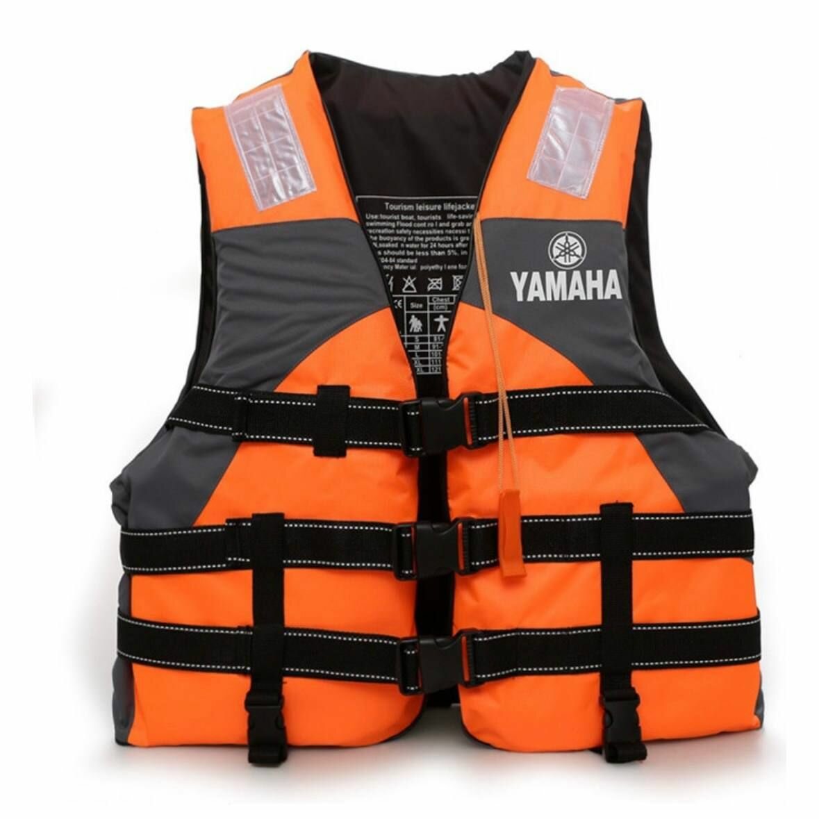 Спасательный жилет Yamaha для взрослых, плавание на лодке, водные виды спорта, оранжево-серый, регулируемые ремни
