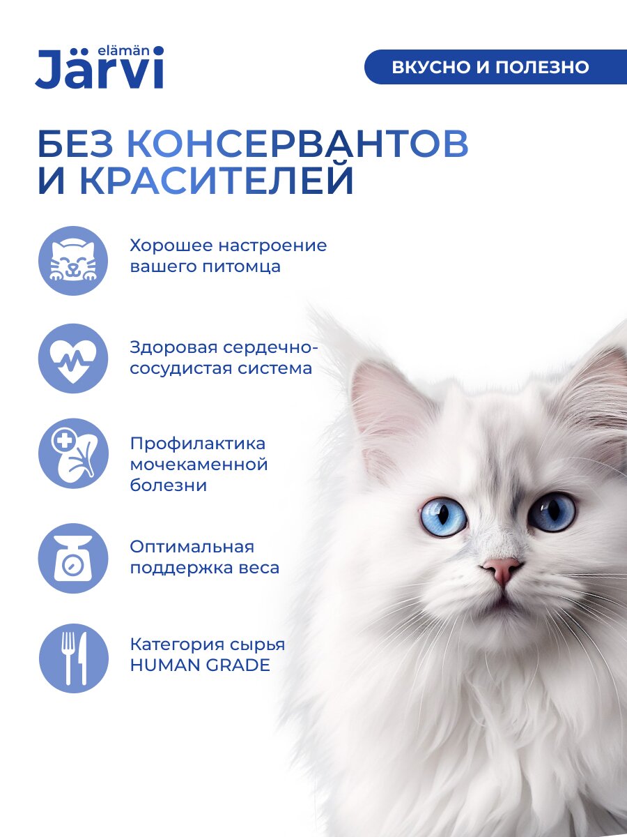 Влажный корм Jarvi мясной паштет для стерилизованных кошек с лососем 100 г х 14 шт. — фото 1