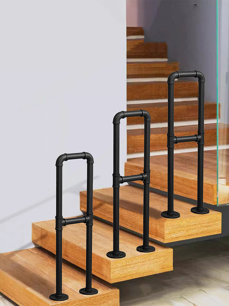 Перила для лестницы металлическая ограждение помещений Ступени Крыльца гаража черные