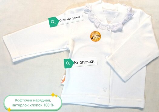 Распашонка ПАПА МАМА размер 18/52-56 белый