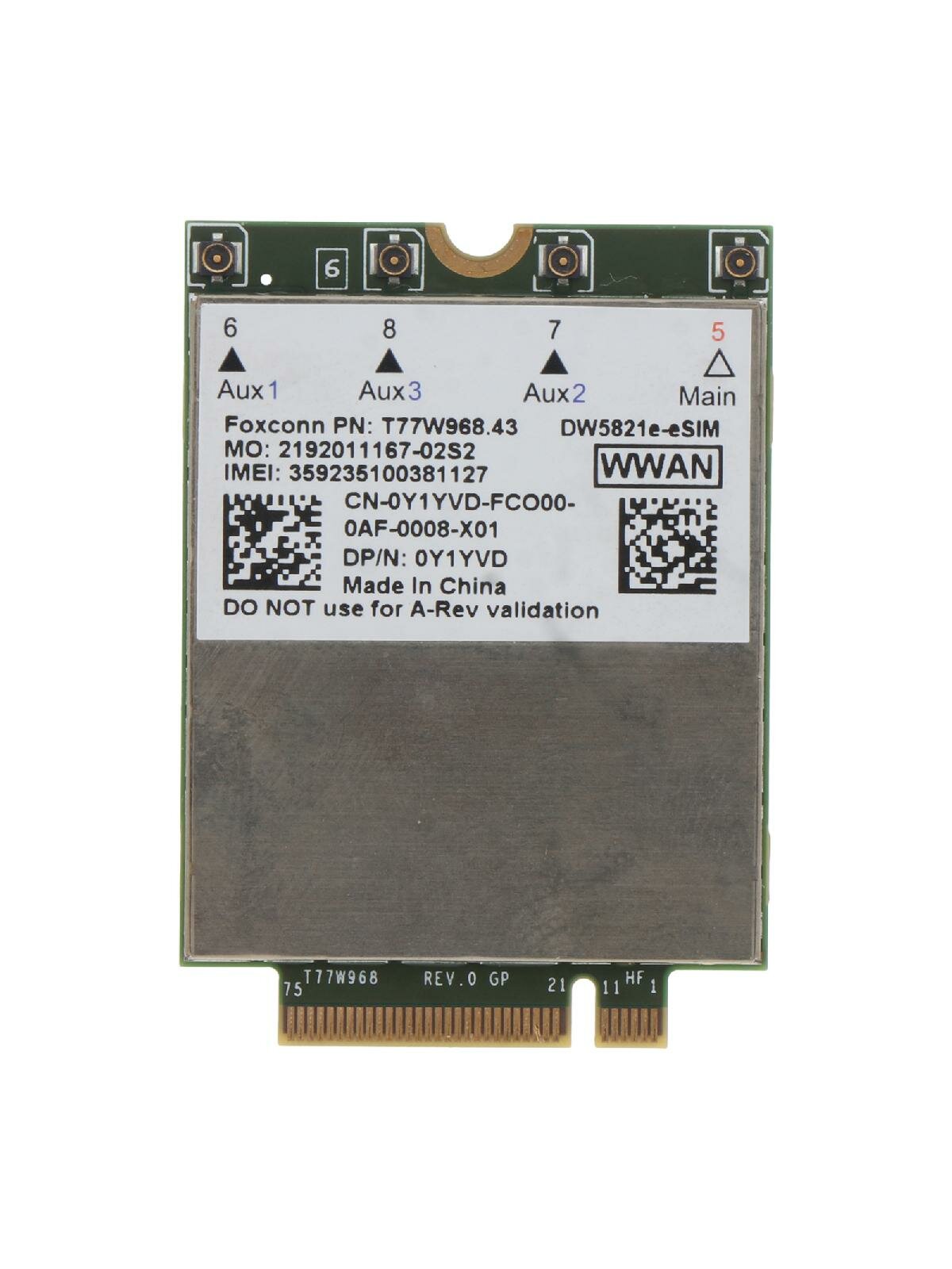 T77W968 DW5821E X20 LTE Cat16 1Gbps FDD-LTE TDD-LTE 4G Module For Dell 5420 5424 7424 7400 Laptop