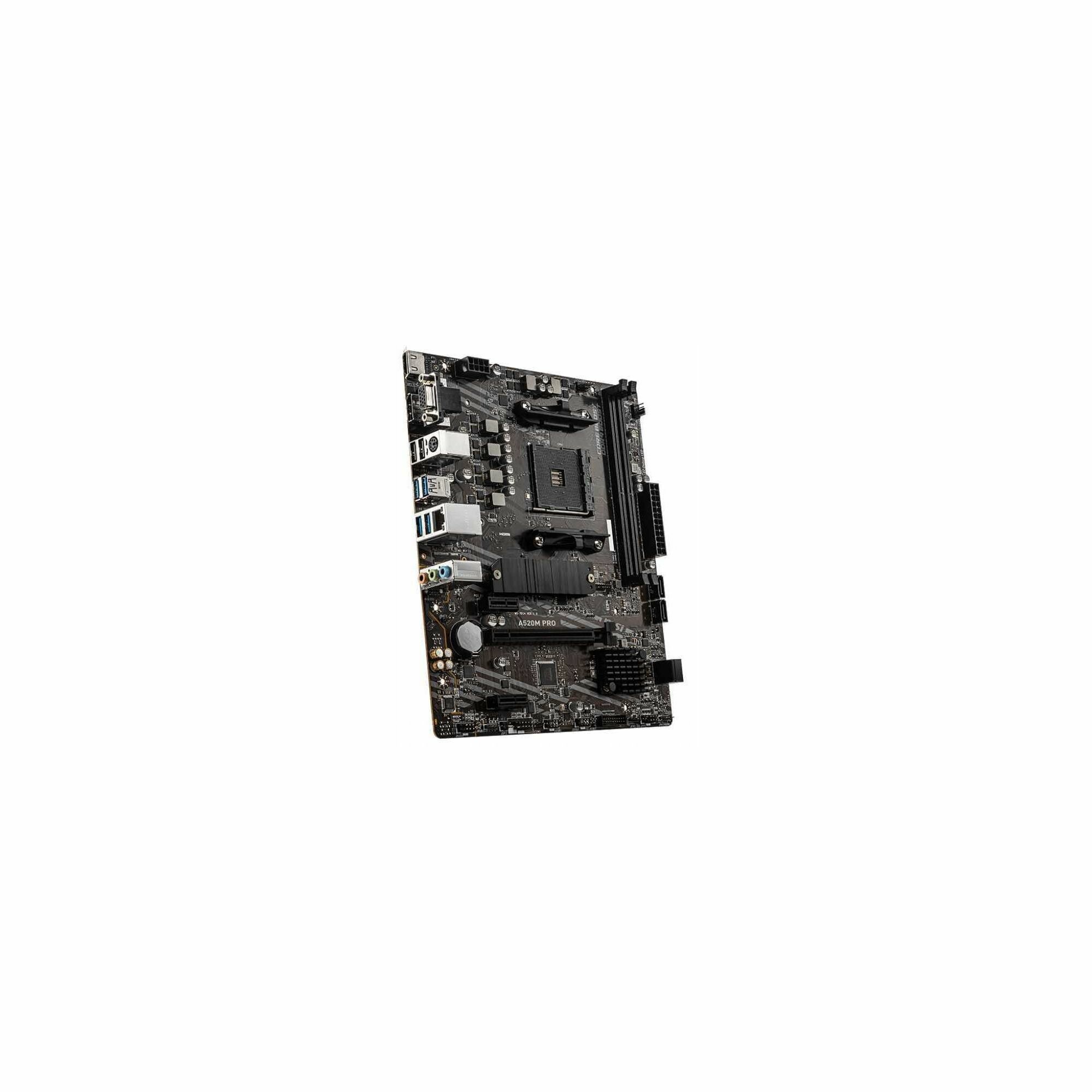 Материнская плата MSI A520M PRO Soc-AM4 AMD A520 2xDDR4 mATX AC 97 8ch(7.1) GbLAN RAID+VGA+HDMI+DP — фото 1