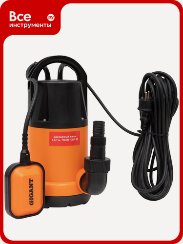 Изображение товара Дренажный насос, 750 Вт, выс. подъема 8.5 м, Gigant GDP-02