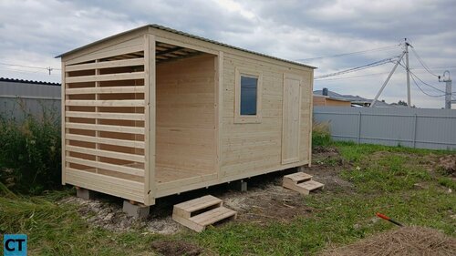 Изображение товара Бытовка дровник 5х2.3 утеплённая, с доставкой и с установкой