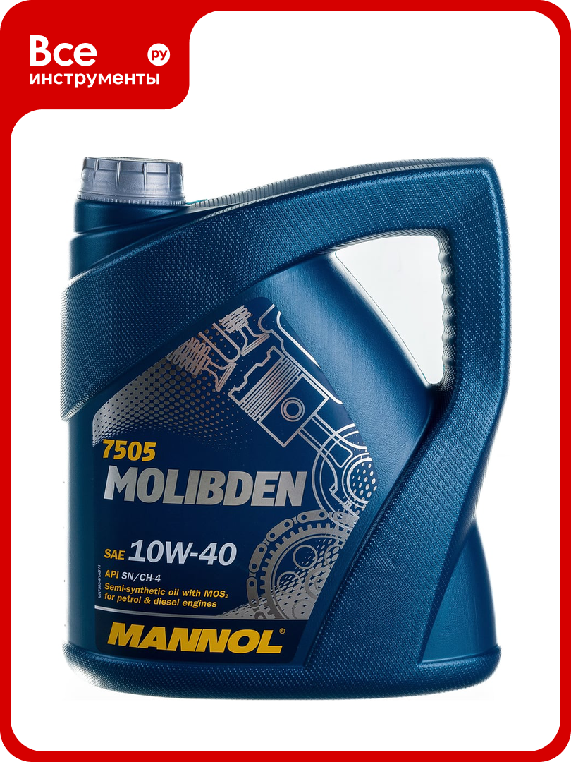 Полусинтетическое моторное масло MANNOL MOLIBDEN 10W40, 4 л 75054