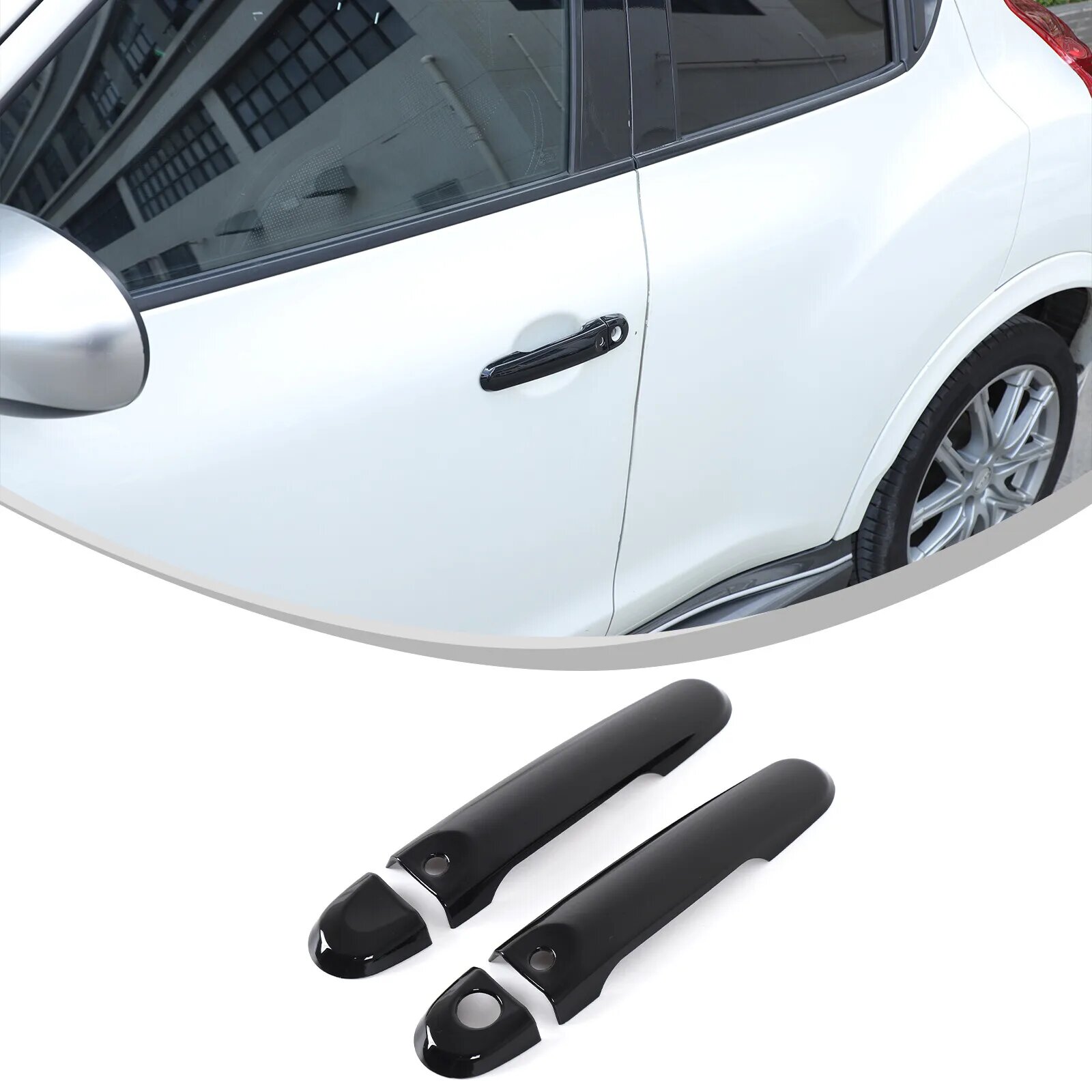 ABS Carbon Стиль Автомобильная внешняя дверная ручка Крышка для Nissan Juke 2011-2019 Защитная накладка на дверную чашу Аксессуары, W Smart Key A