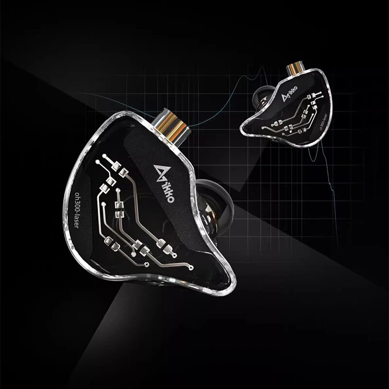 Ikko OH300 LUMINA Наушники-вкладыши HiFi Проводные наушники 10 мм ЖК-диафрагма Наушники гарнитура Игровые аксессуары Pro, Black Blue