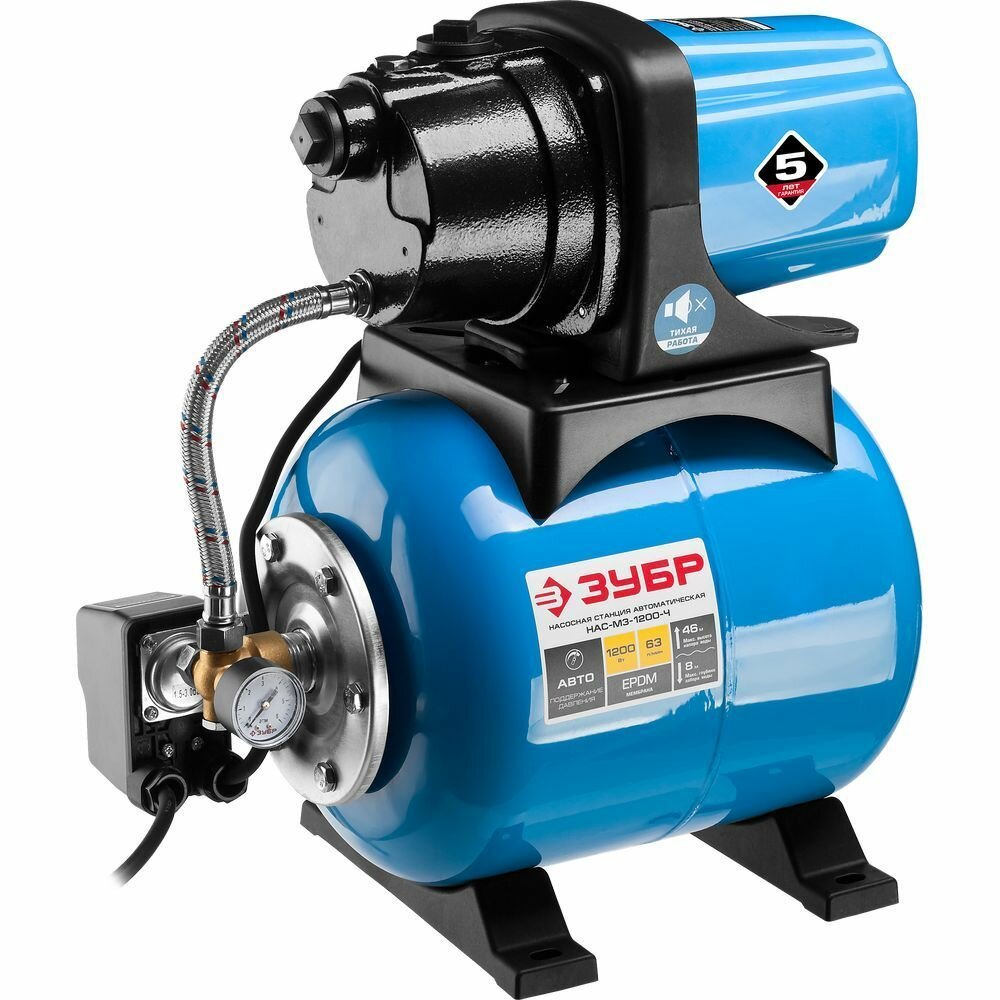 Насосная станция корпус из чугуна 1200В серия Мастер ЗУБР НАС-М3-1200-Ч