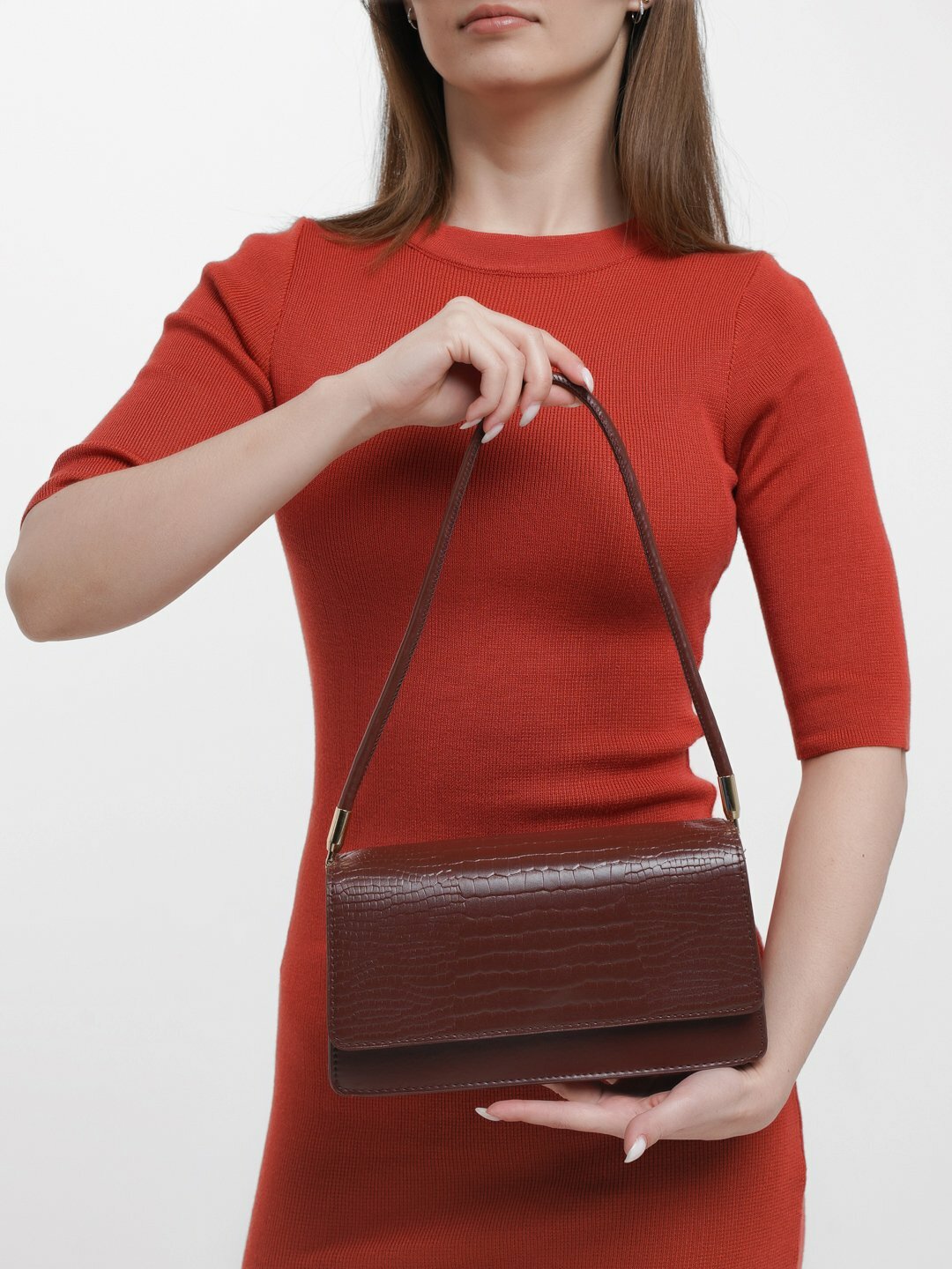 Сумка  Classic Croco Baguette Bag, красный
