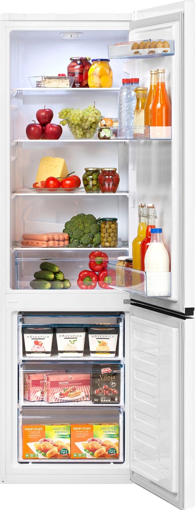 Холодильник двухкамерный BEKO B1RCSK312W, нижняя морозильная камера, 310 л, белый — фото 1