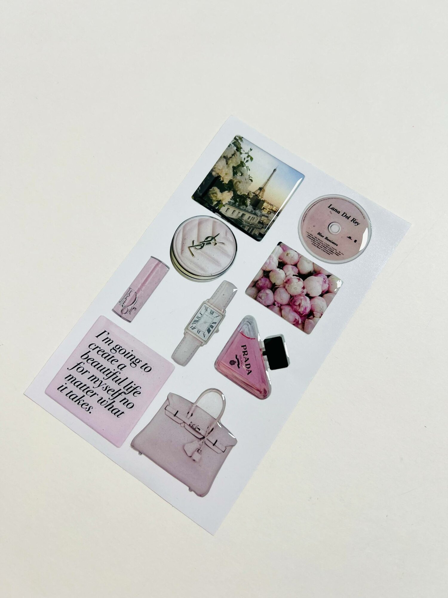 3D Стикеры наклейки на телефон, планшет, набор 9 "Pink Paris" — фото 1