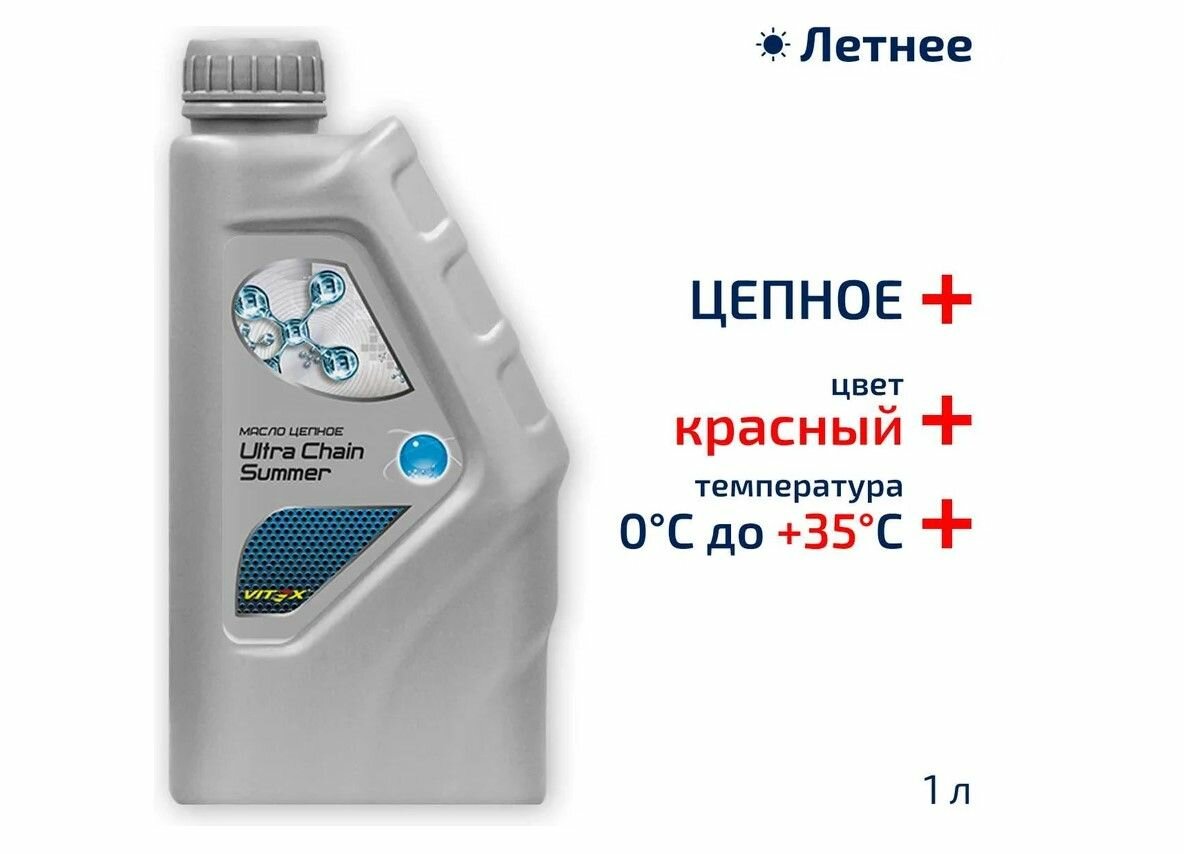 Масло для цепи Vitex Ultra Chain Summer Red 1л v327001