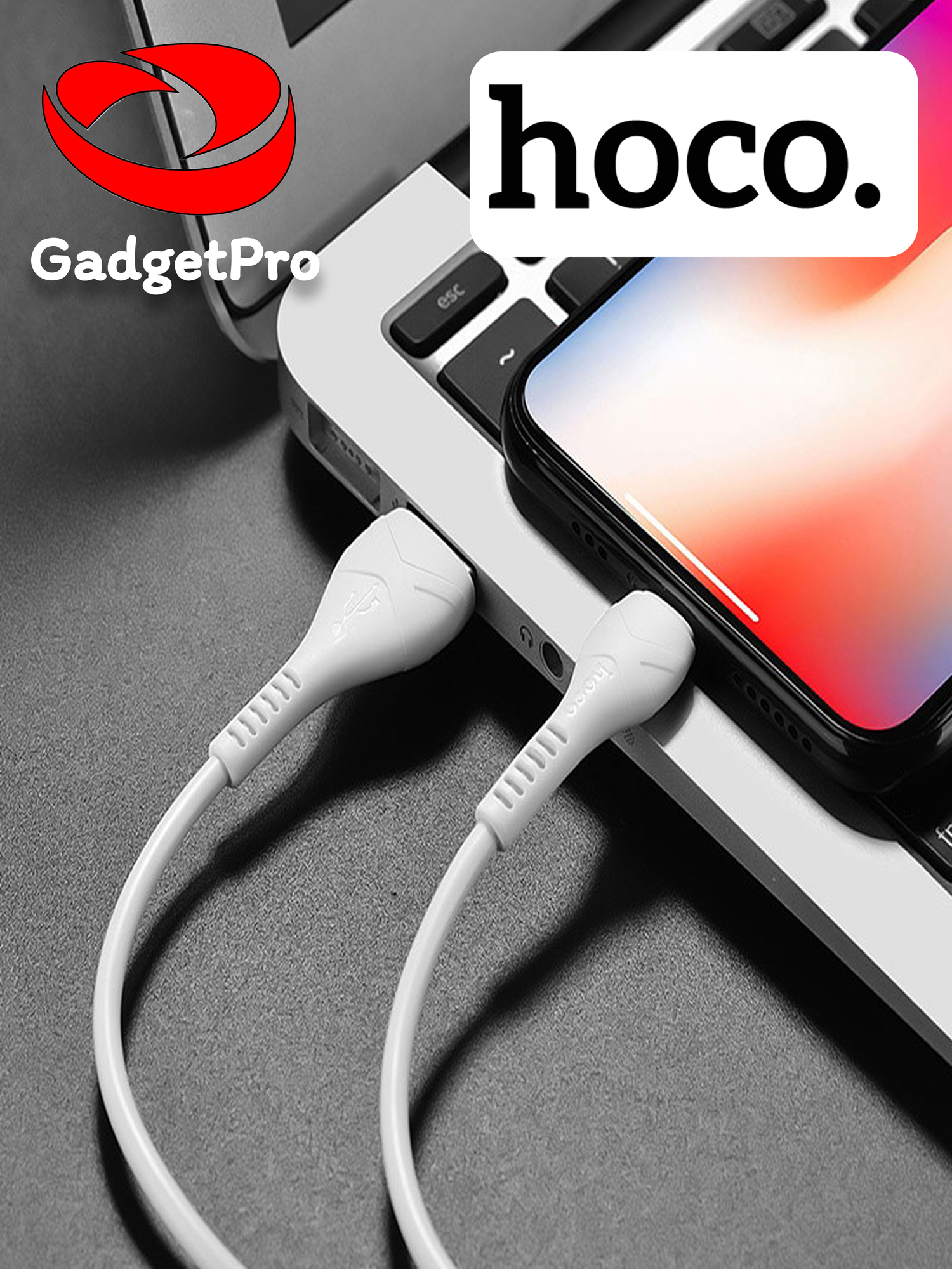 Кабель Hoco X37, USB-Lightning-USB, 1м, TPE, 2,4A, быстрый, белый