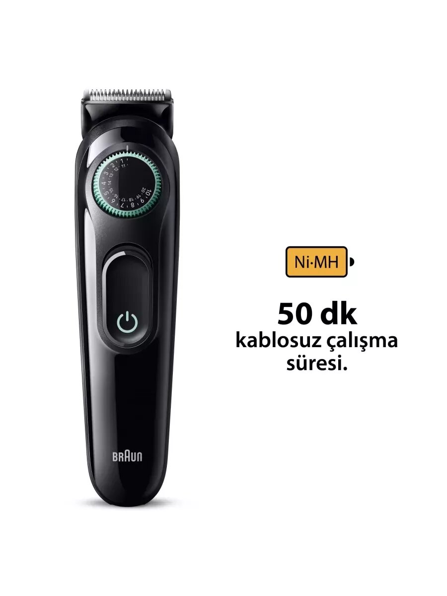 Триммер для бороды и усов Braun BT3411 Blk/ViGr электрический — фото 1