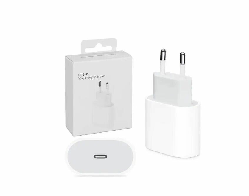Оригинальное сетевое зарядное устройство Apple 20W USB-C (MHJD3ZM/A, 2-pin) — фото 1