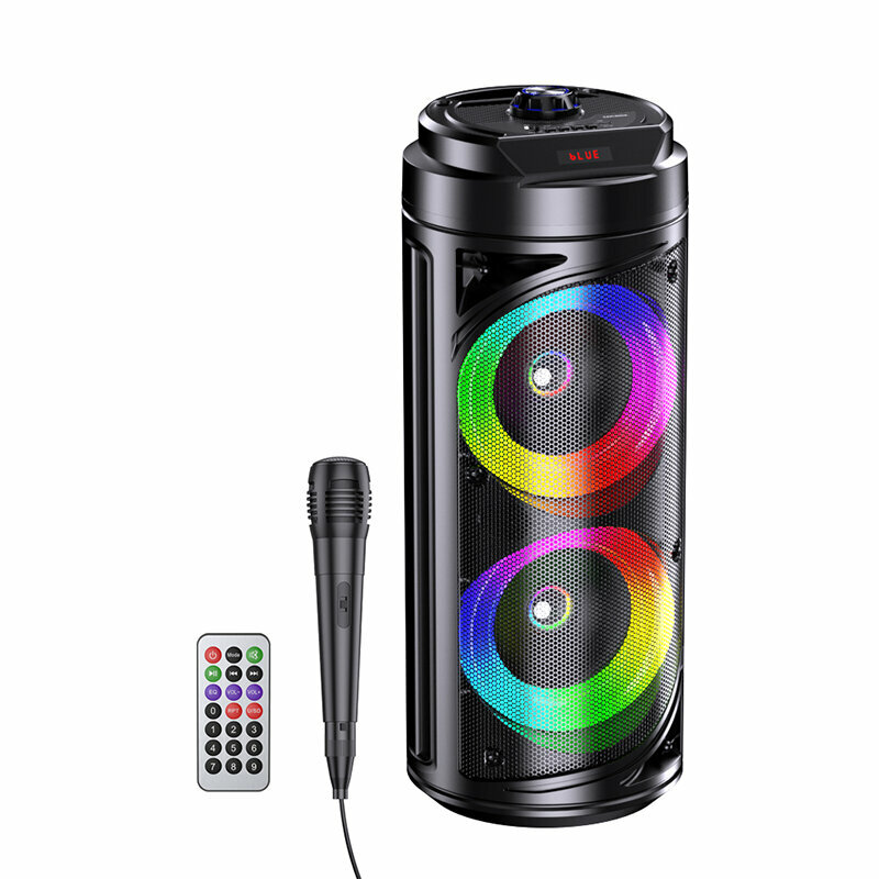 Портативная колонка KAKUSIGA KK-6201 Bluetooth, мощная беспроводная акустика, черная
