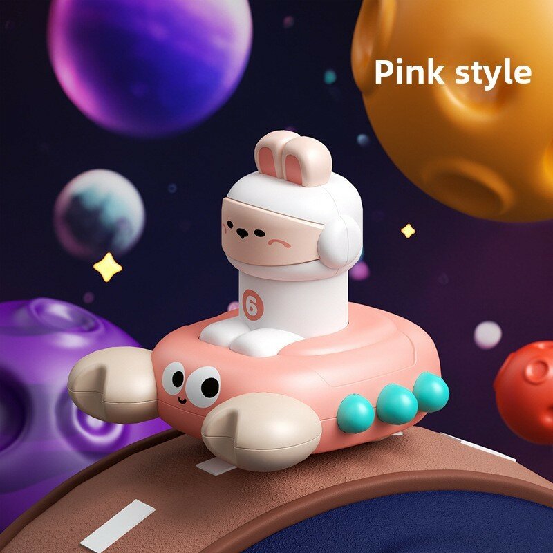 Детский игрушечный космический корабль с механизмом отталкивания для раннего развития и игры pink crab